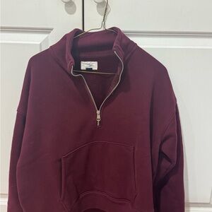 American Eagle Outfitters women's  Maroon Zip-Up Sweatshirt